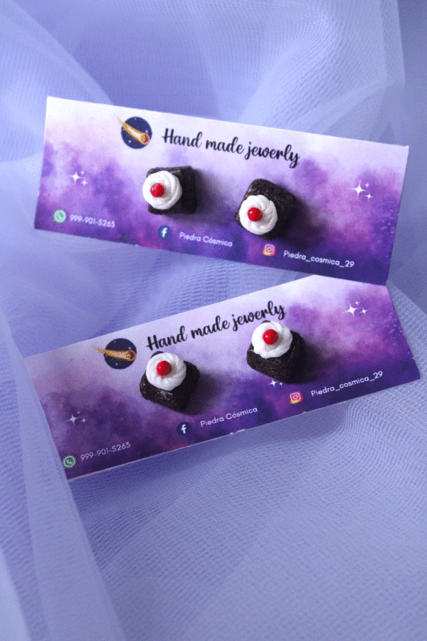 Aretes Brownie Cereza