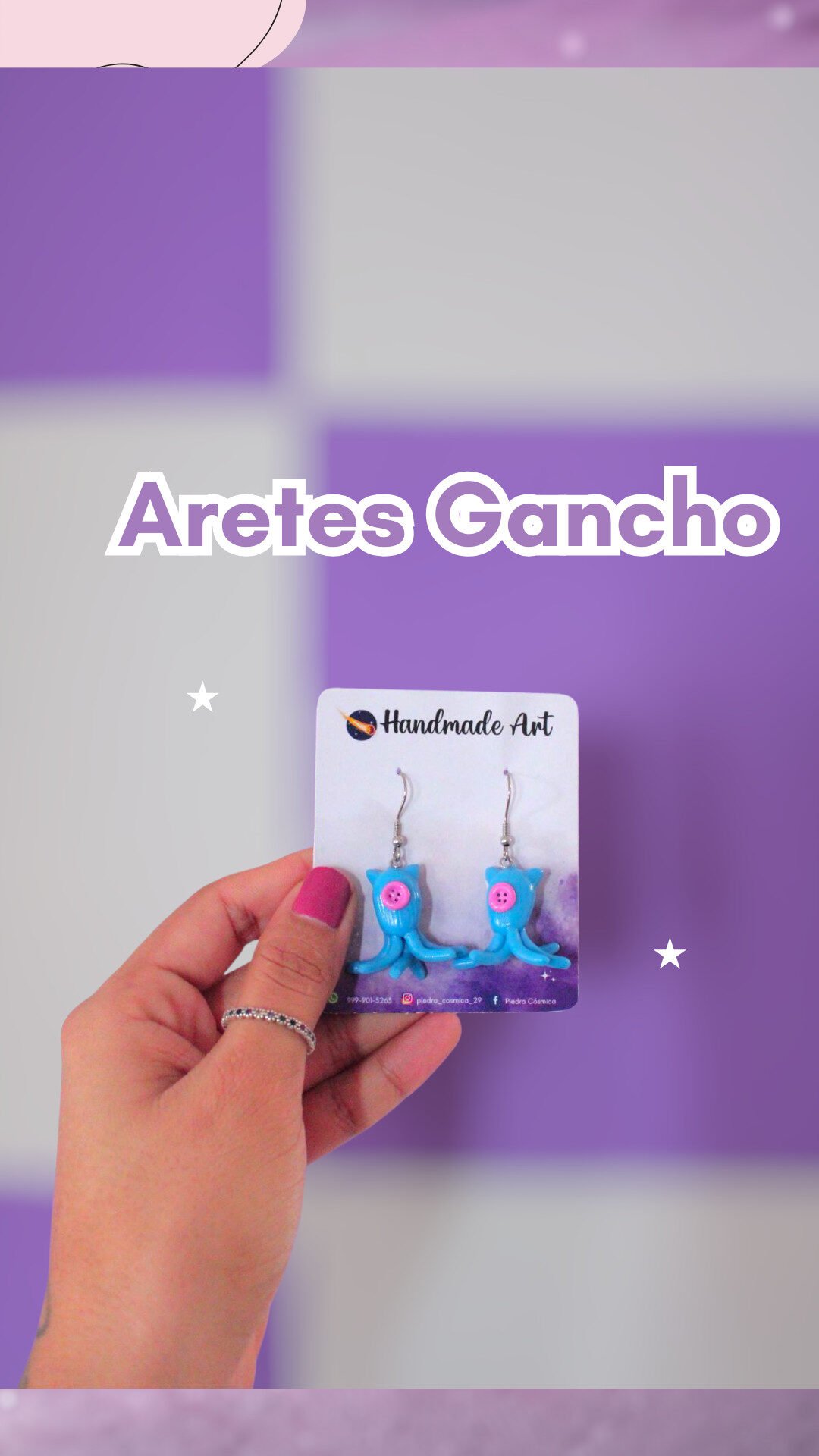 aretes con gancho Aretes Fichas Spa