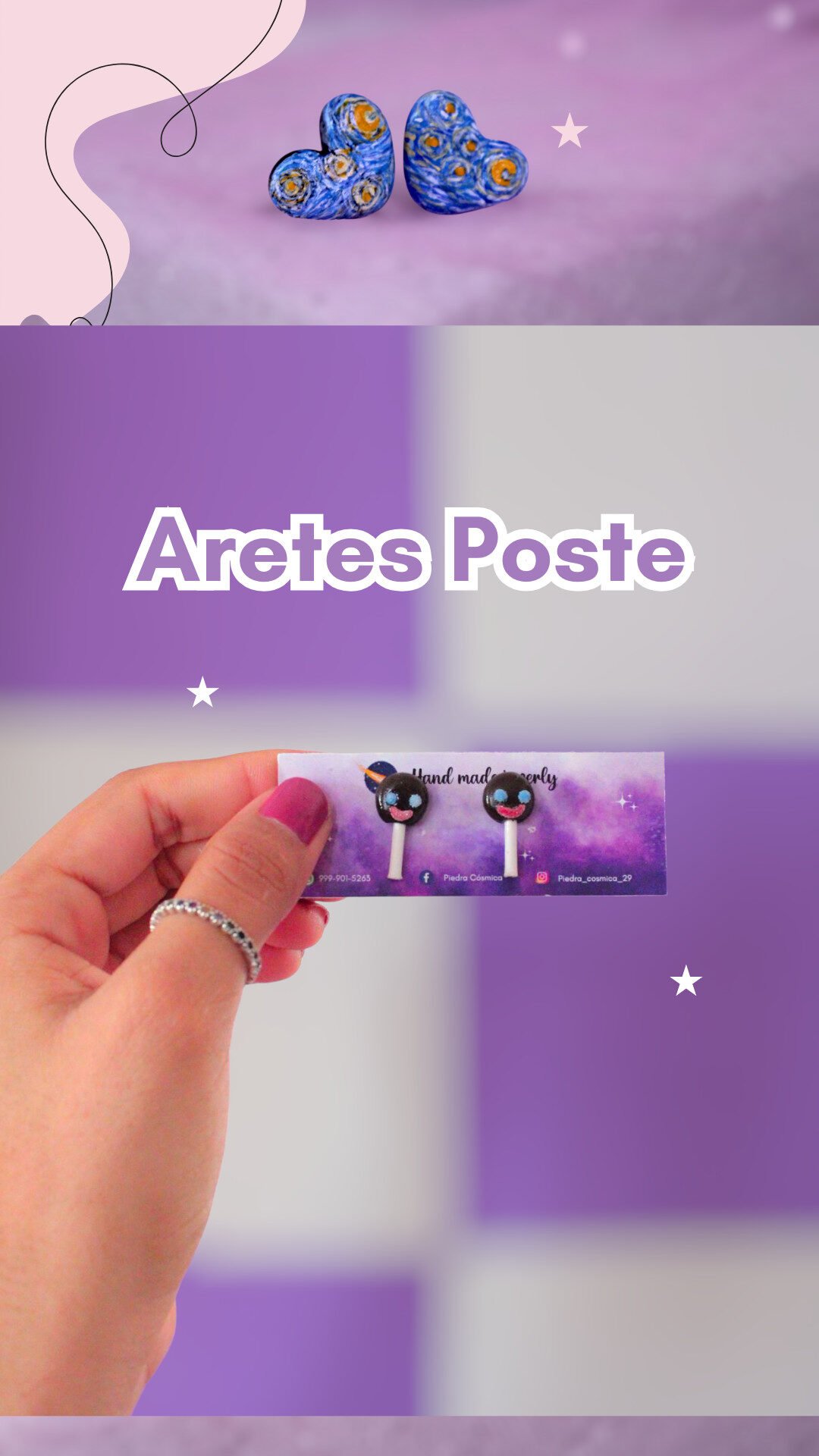aretes con poste portada Aretes Caracol Lich